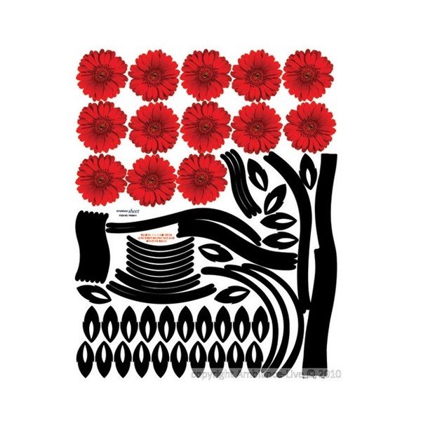 Kleebis Punane Gerbera puu - Ambiance-image-2