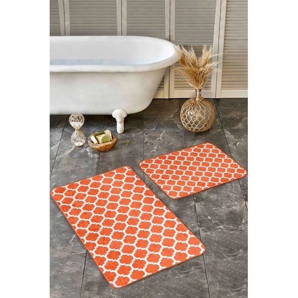 Oranžid sametist vannitoamatid 2tk komplektis 60x100 cm - Mila Home-image-3
