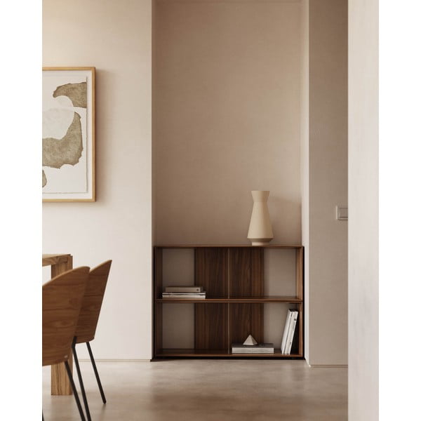 Pähklipuu dekooriga moodulriiulite süsteem 2 tk 101x76 cm Litto - Kave Home-image-1