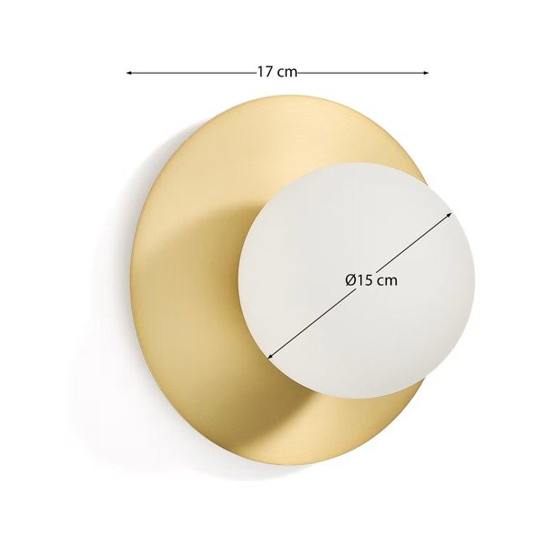 Valge/kuldne seinalamp ø 25 cm Brisia - Kave Home-image-4