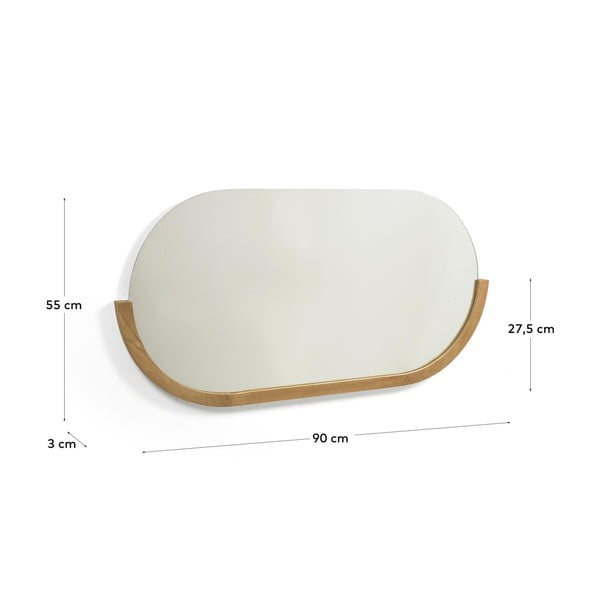 Puidust raamiga seinapeegel 96x55 cm Rokia - Kave Home-image-4