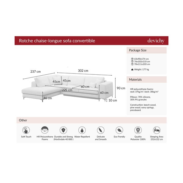 Tumehall diivanvoodi Devichy , vasakpoolne nurk Rothe - devichy-image-3