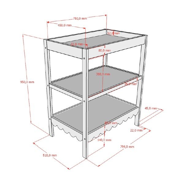 Beež mähkimislaud koos mähkimisalusega Swingo - Vipack-image-2