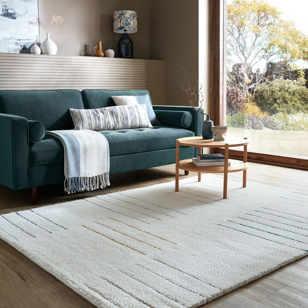 Kreem käsitsi kootud villane vaip 200x290 cm Dottie Geometric - Flair Rugs-image-1