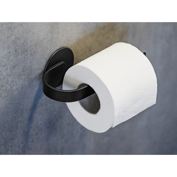Matt must isekinnituv metallist WC-paberi hoidja Bivio - Wenko-image-1