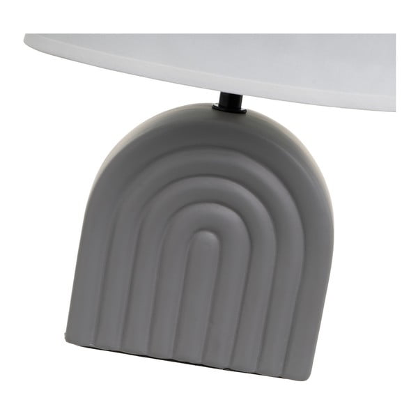 Valge-hall keraamiline lauavalgusti tekstiilist varjuga (kõrgus 31 cm) - Casa Selección-image-3