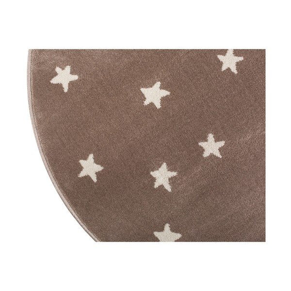 Hnědý kulatý koberec s hvězdami KICOTI Stars, ø 80 cm-image-3