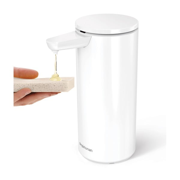 Valge kontaktivaba metallist seebidosaator 414 ml - simplehuman-image-3