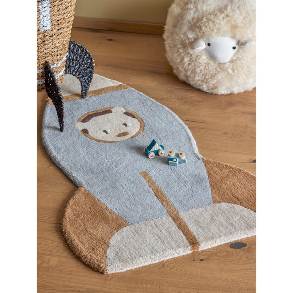 Sinakaspruun villane laste vaip 60x100 cm Space - Bloomingville Mini-image-1