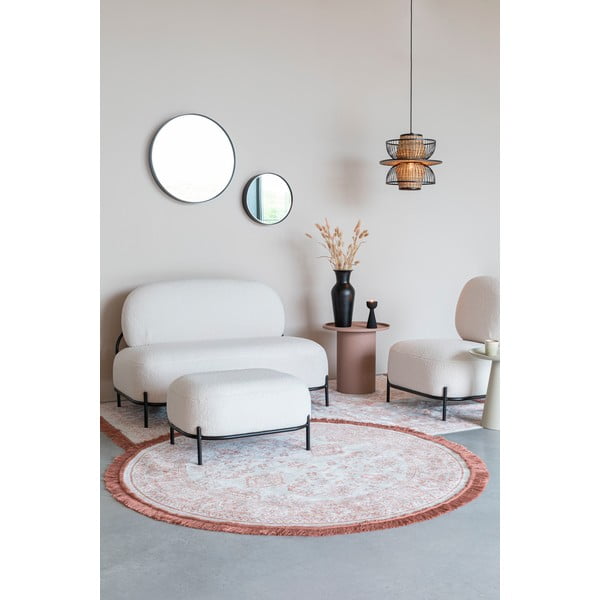 Kreem bukleekangast diivan 125 cm Polly - White Label-image-3