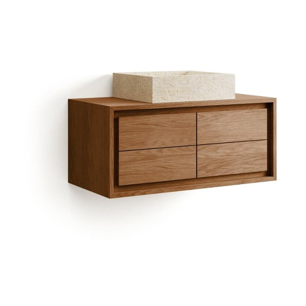 Madal tiikpuidust valamukapp 90x40 cm Kenta - Kave Home-image-2