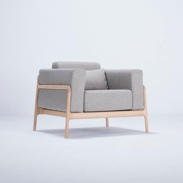 Tammepuust tugitool halli tekstiilist istmega Fawn - Gazzda