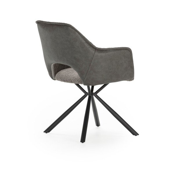 Hallid polsterdatud söögitoolid käetugedega 2 tk komplektis Mariel - Marckeric-image-3