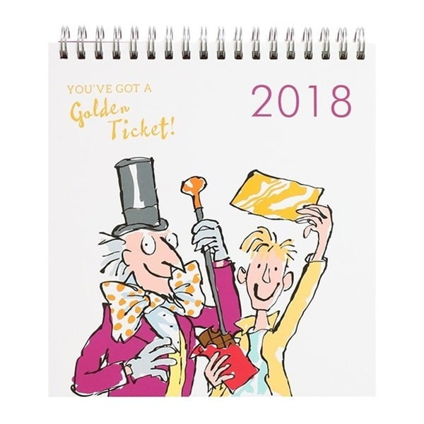 Stolní kalendář pro rok 2018 Portico Designs Roald Dahl Charlie And The Chocolate Factory