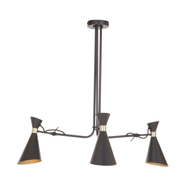 Must/kuldne metallist ripplamp metallvarjuga Linox - Premier Housewares