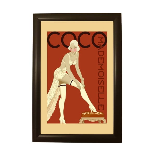 Plakat mustas raamis Coco, 33,5 x 23,5 cm Red Coco - Piacenza Art