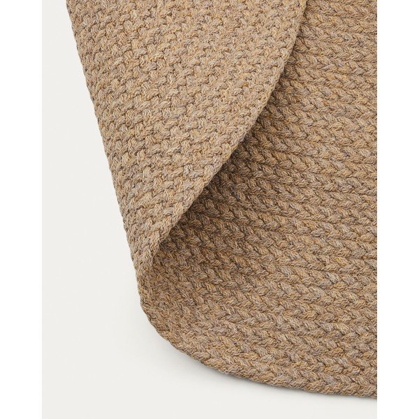 Beež ümmargune taaskasutatud kiududest sise- ja välisvaip ø 150 cm Despas - Kave Home-image-4