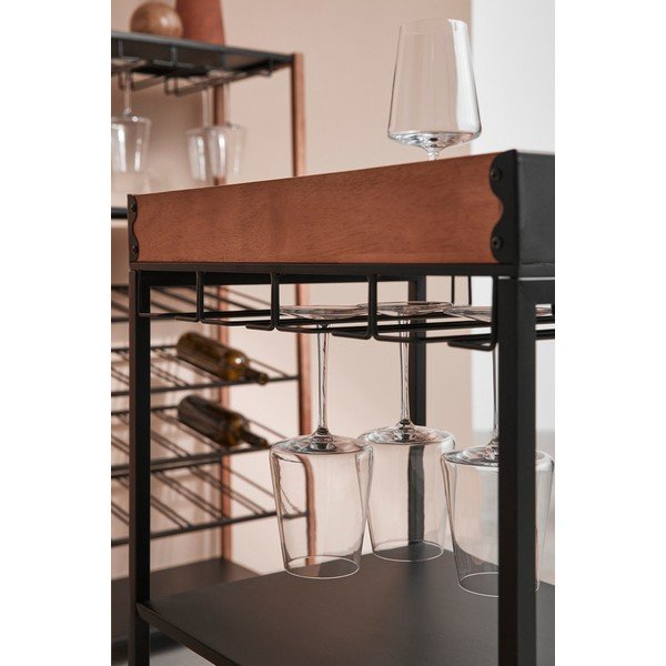 Must metallist veinikapp, pudelite arv 15, 48,5x84,5x34 cm Isaac - Yes Everyday-image-1