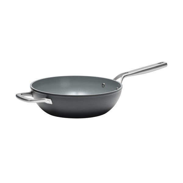 Alumiiniumist wok-pann koos kaane ja mittenakkuva pinnaga ø 28 cm Meda 3.0 - FABINI-image-2