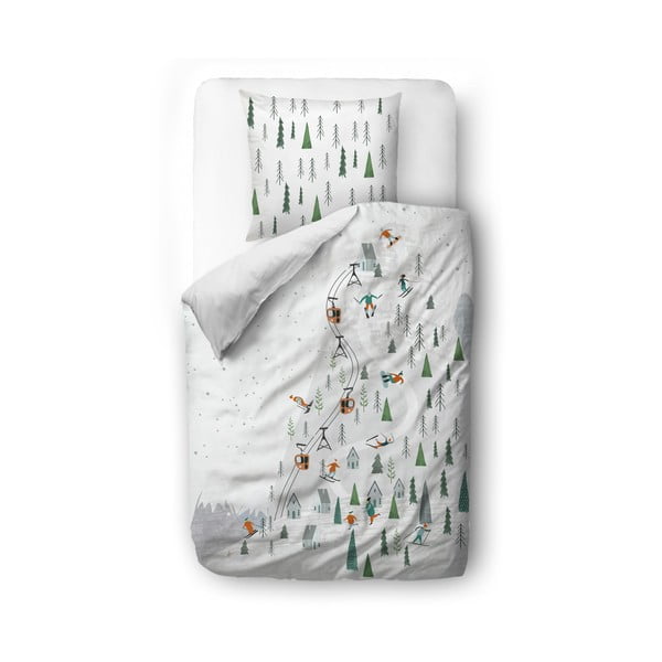 Valge puuvillane voodipesu 135x200 cm Ski Slope - Butter Kings
