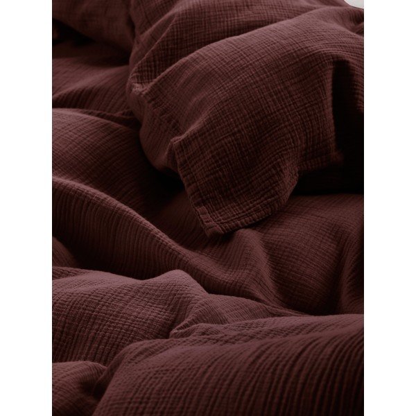 Tumepruun musliinist voodipesu üheinimesevoodile 140x200 cm Amilia - Jotex-image-3