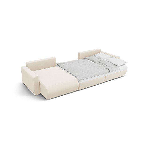 Beež sametist panipaigaga nurgadiivanvoodi (U-kujuline) Belfast - Cosmopolitan Design-image-4