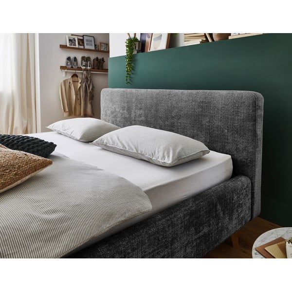Tumehall polsterdatud kaheinimesevoodi 160x200 cm Mattis - Meise Möbel-image-4
