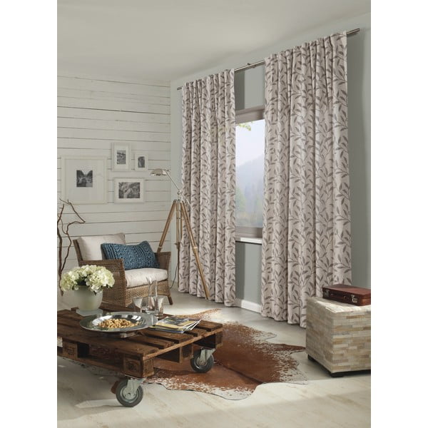 Hall-beež linane kardin 140x245 cm List - Sehlbach-image-2