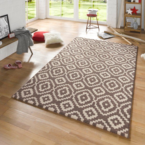 Hnědý koberec Mint Rugs Diamond Ornamental, 80 x 150 cm-image-1