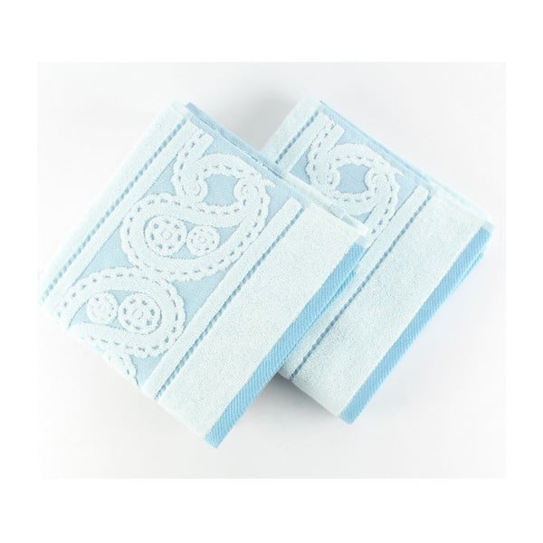 Sada 2 modrých ručníků Hurrem, 50x90 cm