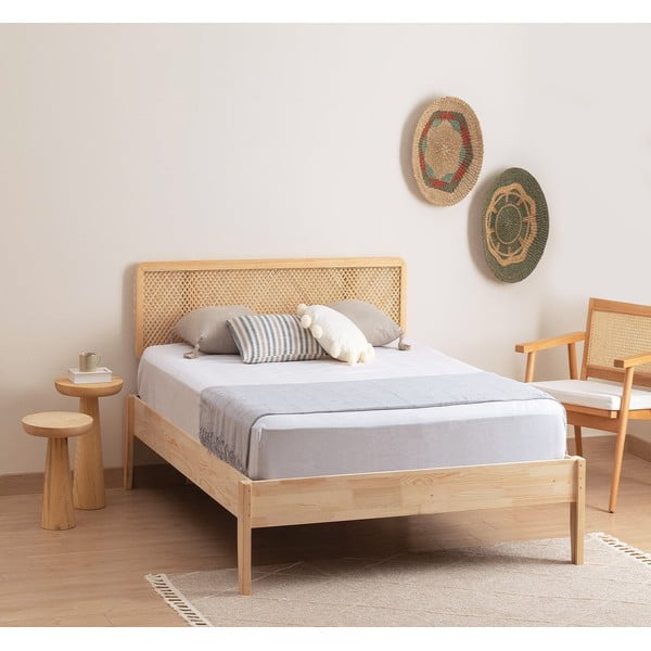 Naturaalset värvi kuusepuidust üheinimesevoodi 90x200 cm Izabelya - Kalune Design-image-1