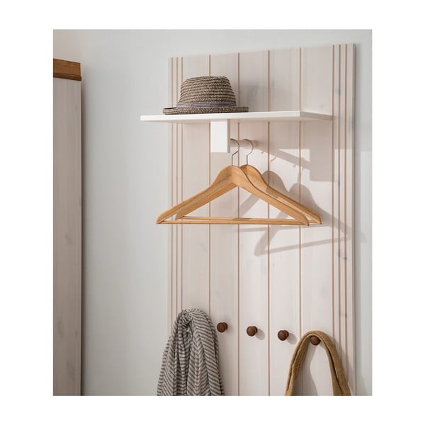 Valge männipuidust esikukomplekt 60x120x25 cm Anita - Støraa-image-1