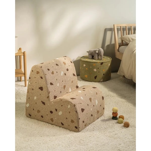 Helepruun buklee/šenillkangast laste tugitool Terrazzo Cloud - Wigiwama-image-3