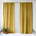 Kollane linane kardin 140x300 cm Lemon Curry - Linen Tales
