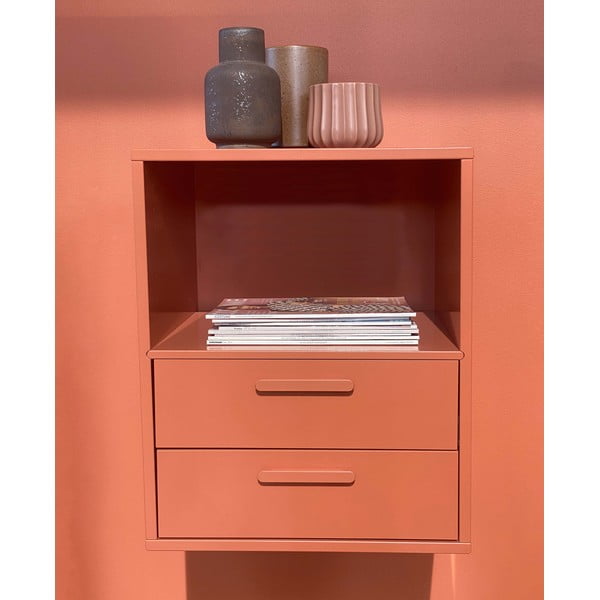 Tellistepunane seinale kinnitatud öökapp 2 sahtliga Keep by Hammel - Hammel Furniture-image-1