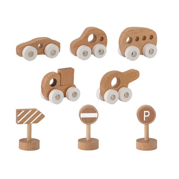 Set 8 dětských hraček z bukového dřeva Bloomingville Toy Car