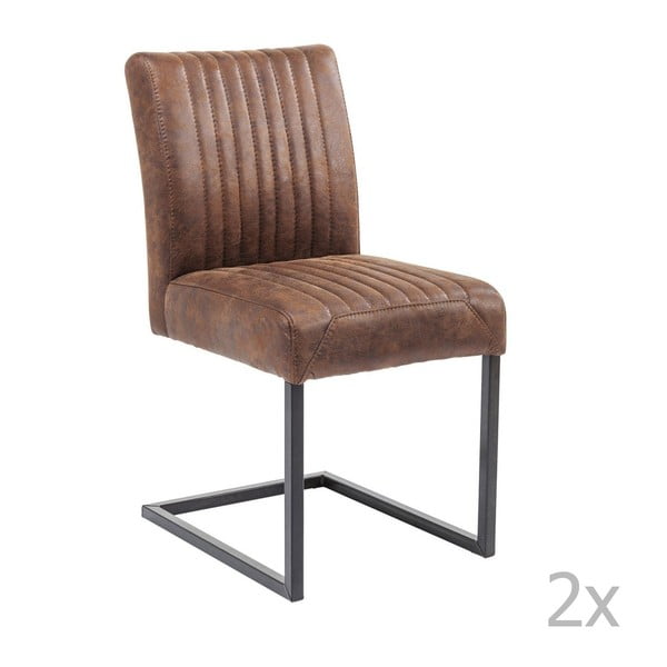 Sada 2 hnědých židlí Kare Design Liberty