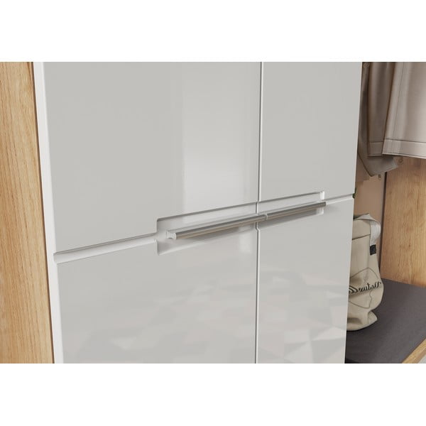 Valge naturaalne tammepuidust riidekapp 60x198 cm Aledo - Germania-image-1