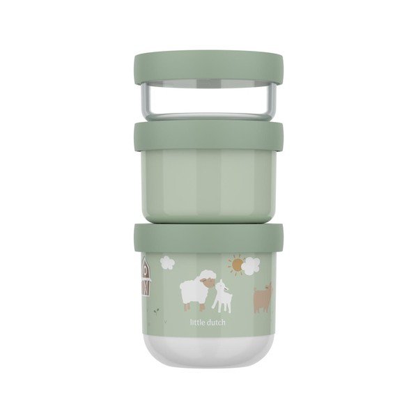 Helerohelised plastmassist laste suupistekarbid 3-osalise komplektiga Little Farm - Mepal-image-3