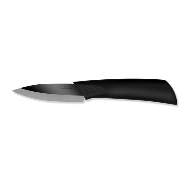 Keramický krájecí nůž s leštěným ostřím, 7,5 cm, černý