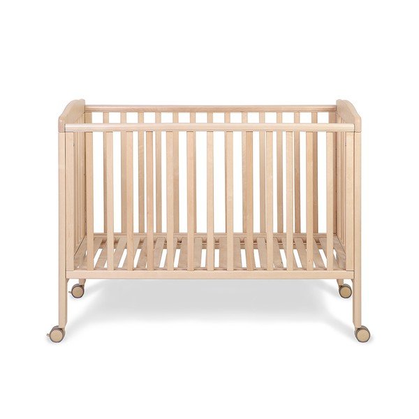 Dřevěná postýlka na kolečkách s polohovatelnou bočnicí YappyKids Qu, 60 x 120 cm-image-2