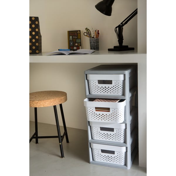 Valge-hall plastikust ratastega riiul 29,5x65,5 cm Infinity - Curver-image-1