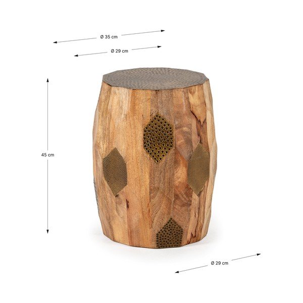 Ümmargune mangopuidust hoiulaud ø 29 cm Fabia - Marckeric-image-4