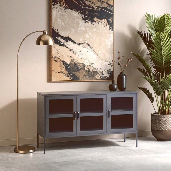 Hall terasest vitriinkapp 140x80x45 cm Acier - Premier Housewares-image-3