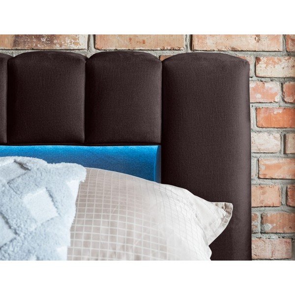 Tumepruun polsterdatud kaheinimesevoodi koos panipaiga ja voodipõhjaga 160x200 cm Lamica - ELTAP-image-4