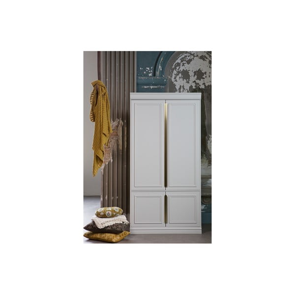 Helehall männipuidust hingedega ustega riidekapp 110x215 cm Organize - WOOOD-image-1