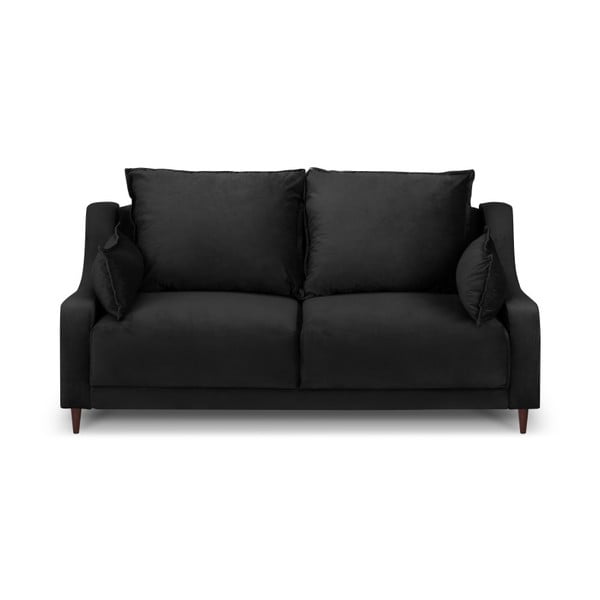 Černá sametová pohovka Mazzini Sofas Freesia, 150 cm
