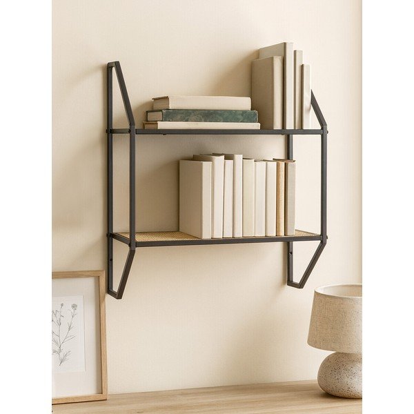 Must/naturaalse värvi astmeline metallriiul 61 cm Depok - Premier Housewares-image-2