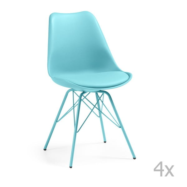 Sada 4 modrých židlí La Forma Lars