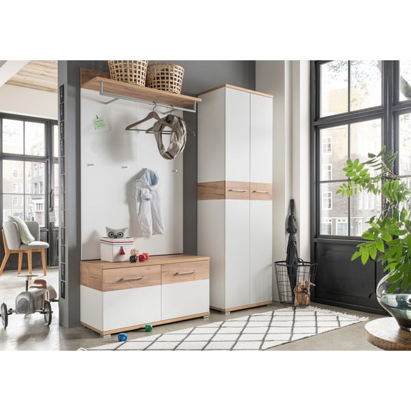 Valge/puiduvärvi tammespooniga seinanagi 96x147x29 cm Topix – Germania-image-4